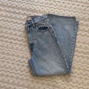 Abercrombie & Fitch The Crop Wide Leg Ultra High Rise Jeans